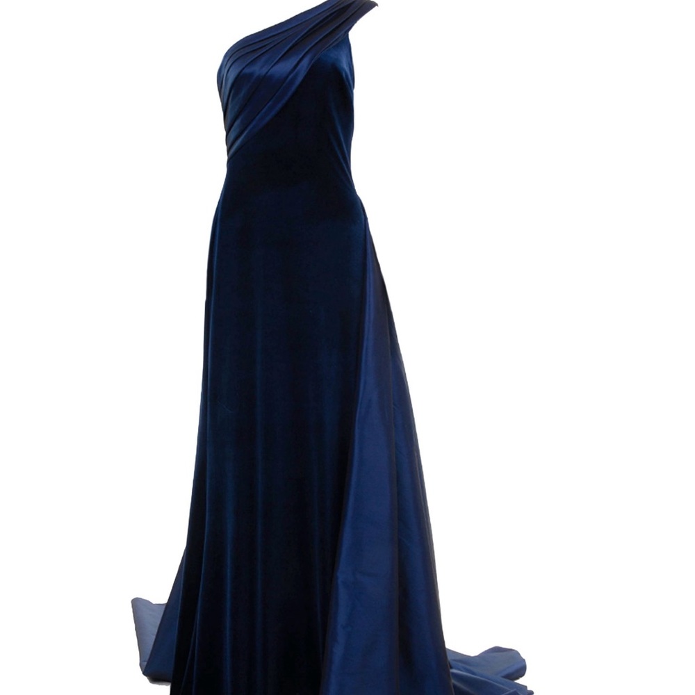 Tadashi joshi one shoulder Crepe Taffeta Gown size/14 in perfect condition